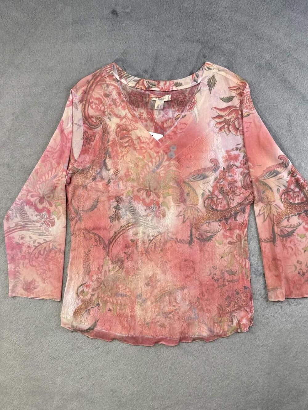 Dressbarn Women's Floral Paisley Print V-Neck Top
